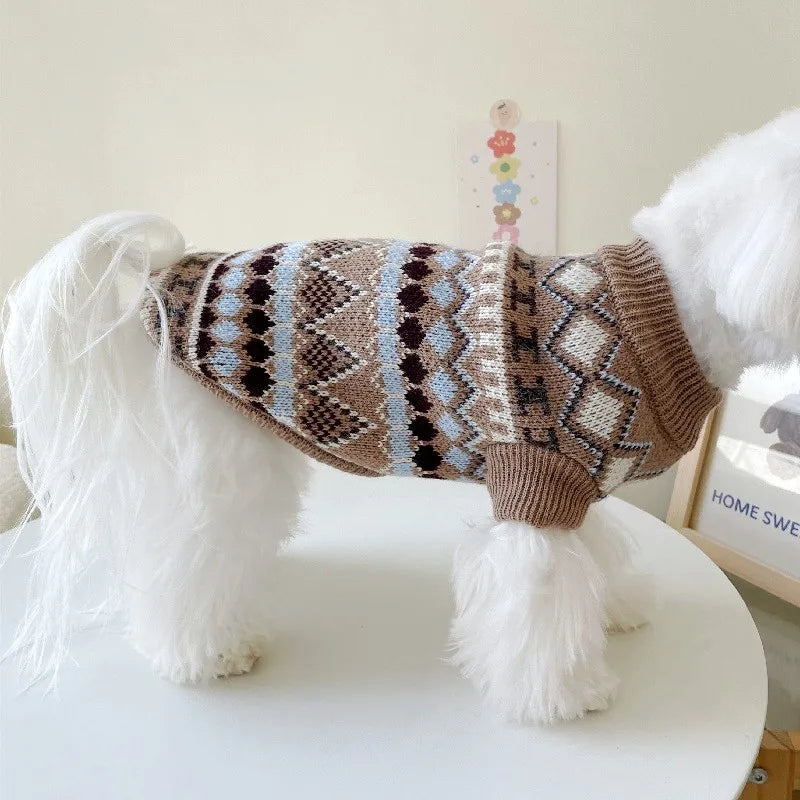 Knitted Sweater Warm Coat for Small Dog Outfit Jacket Pet Clothing Winter