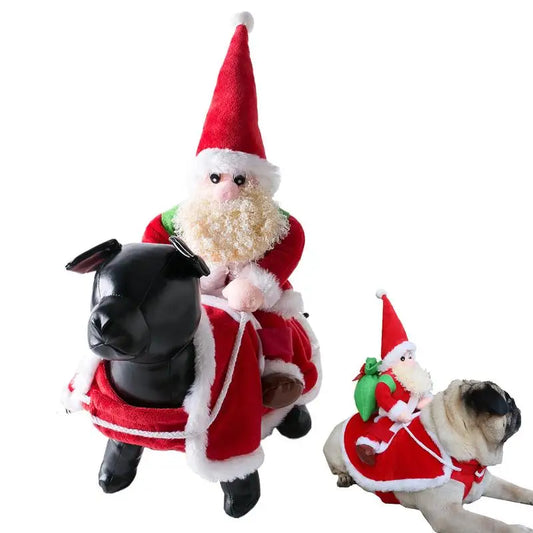 Christmas Pet Clothes Riding Pet Santa Claus