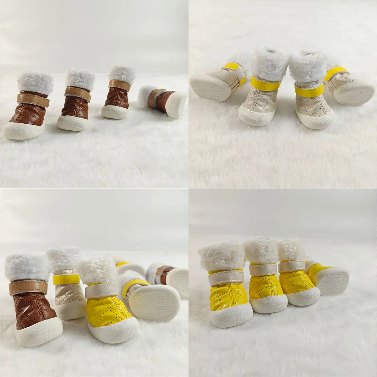4pcs Winter Dog shoes pet Shoes Warm Fleece Puppy Pet Shoes Dog Snow Boots