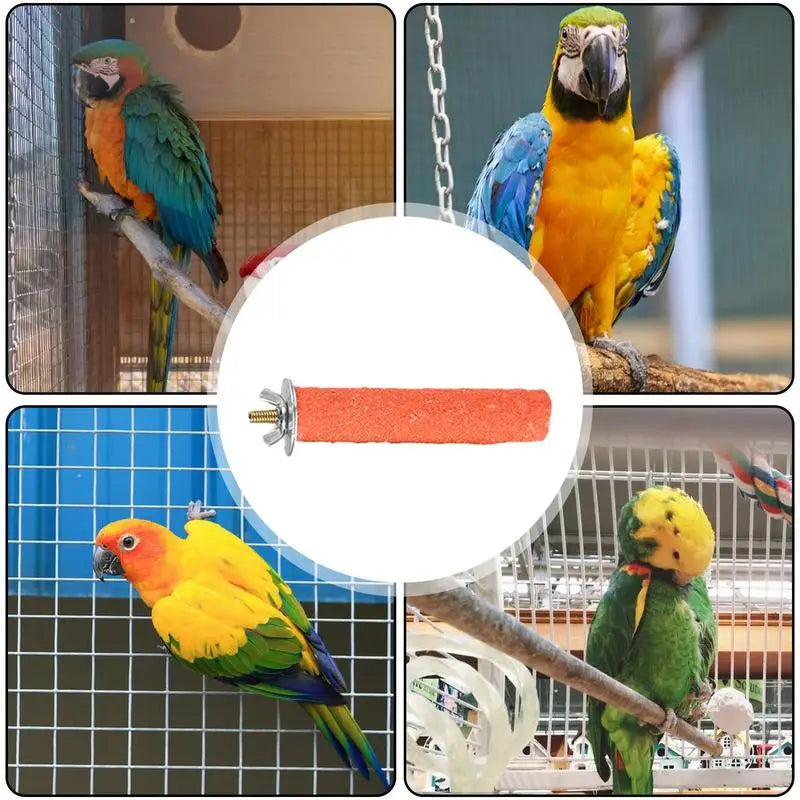 Parrot Frosted Perch Stand For Cage Claw Sharpening Cage Perch