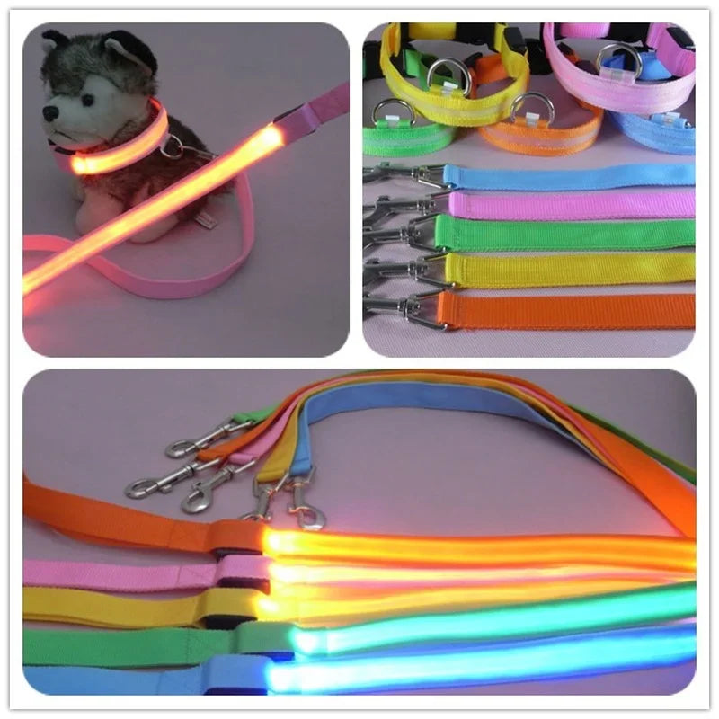 Dog Safety Flashing Glowing Dog Collar Harness Electronic Pet Accessories