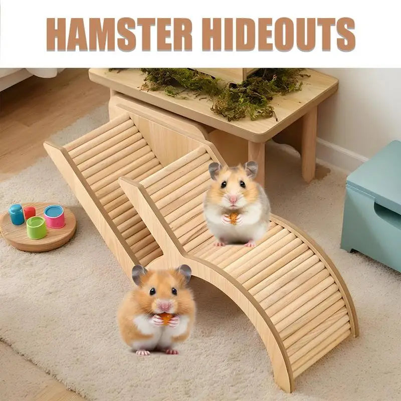 Hamster Climbing Ladder Toy Wooden Small Animals Playpen For Pets Gerbils And Hedgehogs