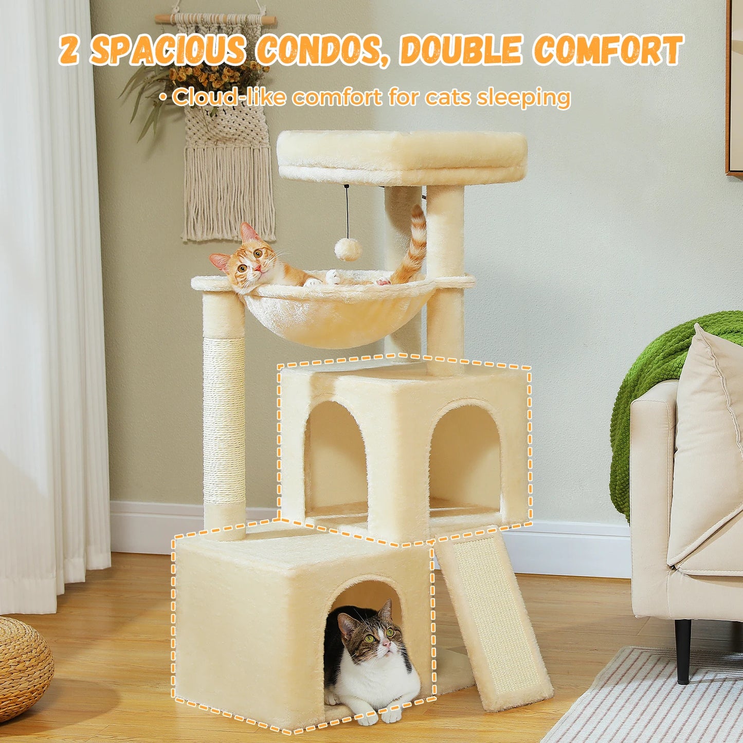 Large Cat Tree, Multi-Level Cat Tower