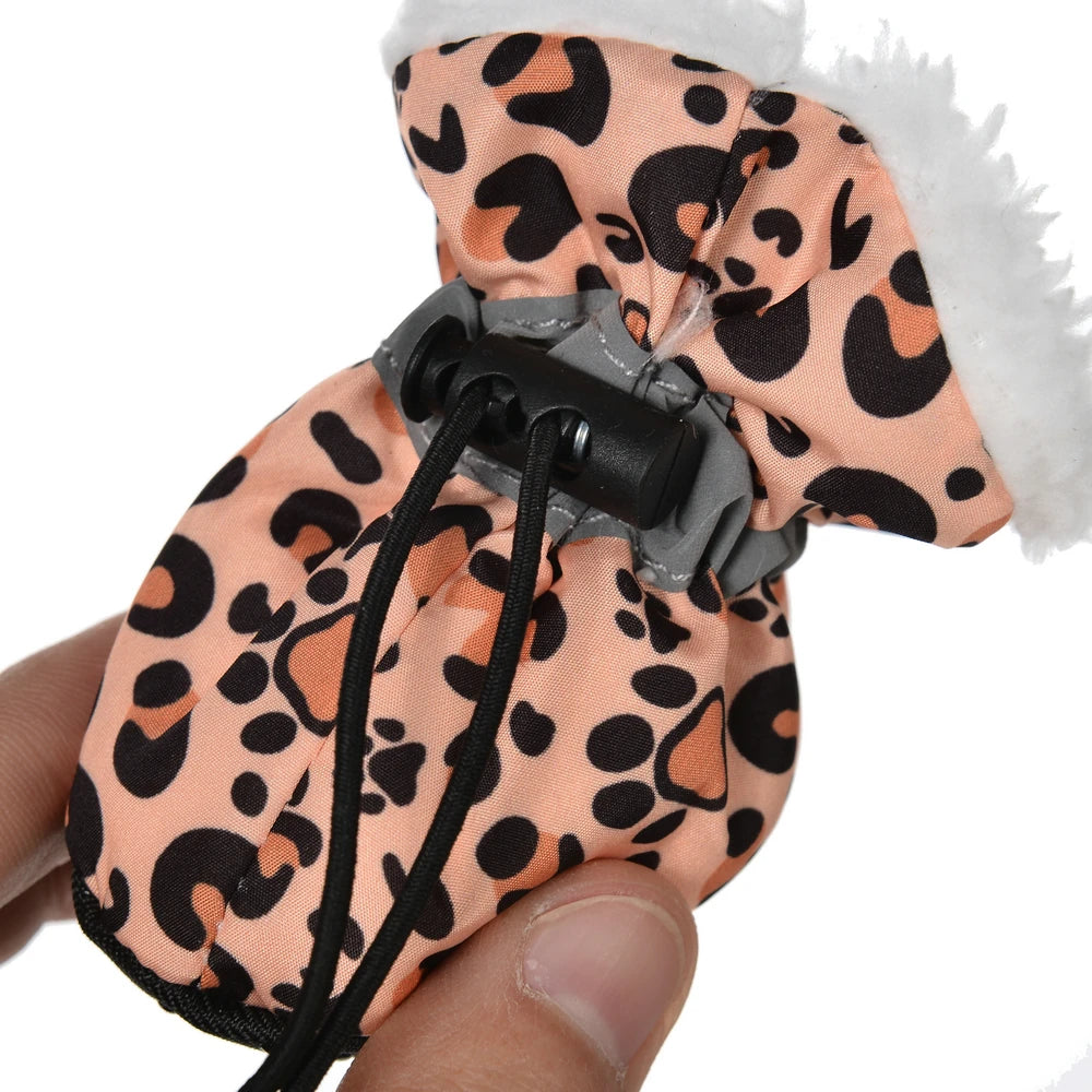 Thicken Winter Small Dogs Shoes Reflective Waterproof Puppy Snow Boots