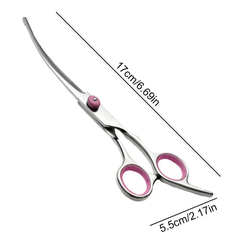 Curved Dog Grooming Scissors Curved Dog Trimmer Trimming Hair Scissors Safety Pet Tool