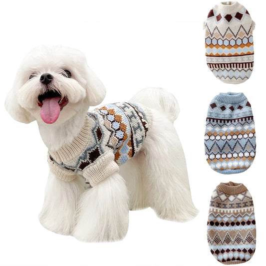 Knitted Sweater Warm Coat for Small Dog Outfit Jacket Pet Clothing Winter