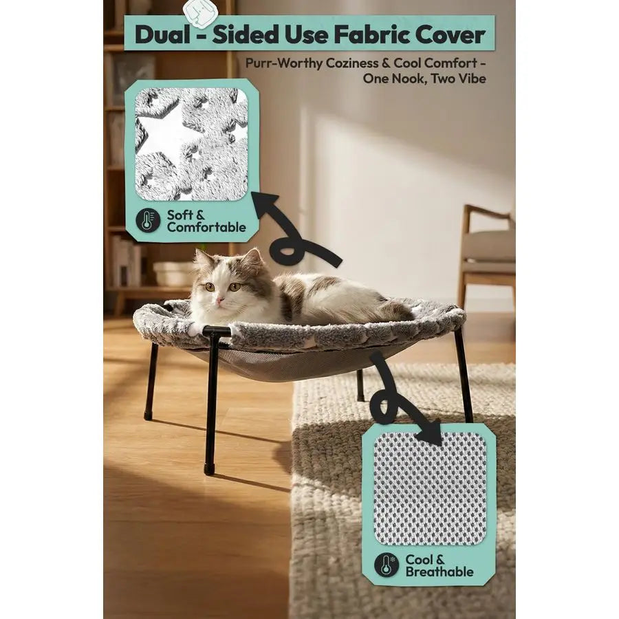 Cat Bed, GlowinTheDark Fabric Cat Hammock Bed for Large Indoor Cats,