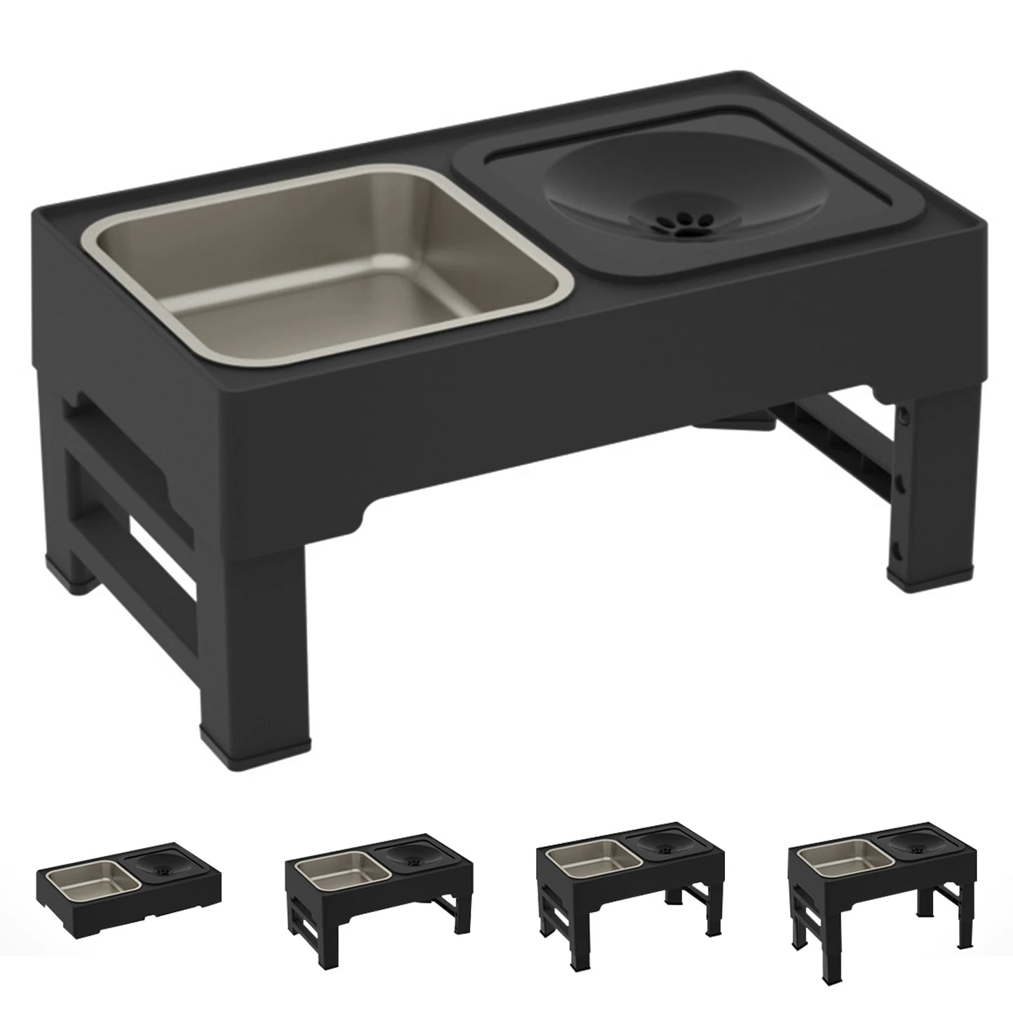 3 In 1 Pet Dog Stainless Steel Bowls