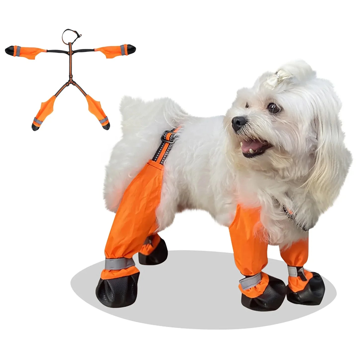 Water Proof Dog Shoes Dog Protectors Shoes With Suspenders Slip Reflective Dog Boots