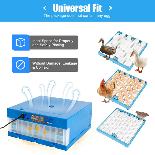 2-in-1 48 Egg Incubator with Temperature Display, Automatic Egg Turner, for Hatching Chickens