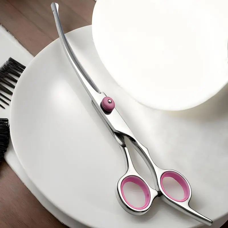 Curved Dog Grooming Scissors Curved Dog Trimmer Trimming Hair Scissors Safety Pet Tool