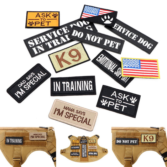Tactical Patch Bundle For Dog Vest Harness Personalized Patches Tags Sticker Label Custom Name ID Sticker