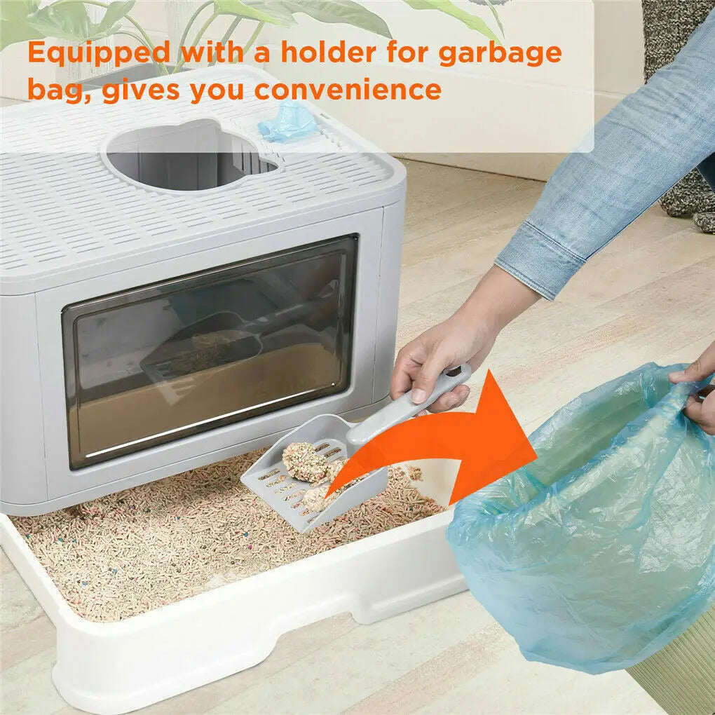 Foldable Cat Litter Box Front Entry & Top Exit Toilet Boxes