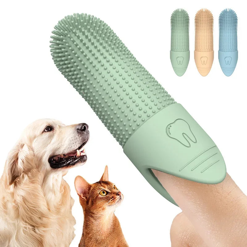 Food Grade Silicone Dog Finger Toothbrush for Dogs & Cats Dental Care