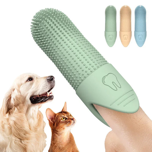 Food Grade Silicone Dog Finger Toothbrush for Dogs & Cats Dental Care