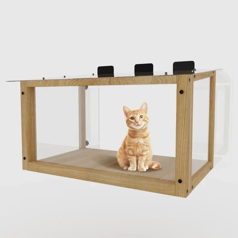 Acrylic Perch Catio Wood Cat Window Box Strong lightweight easy to install large space