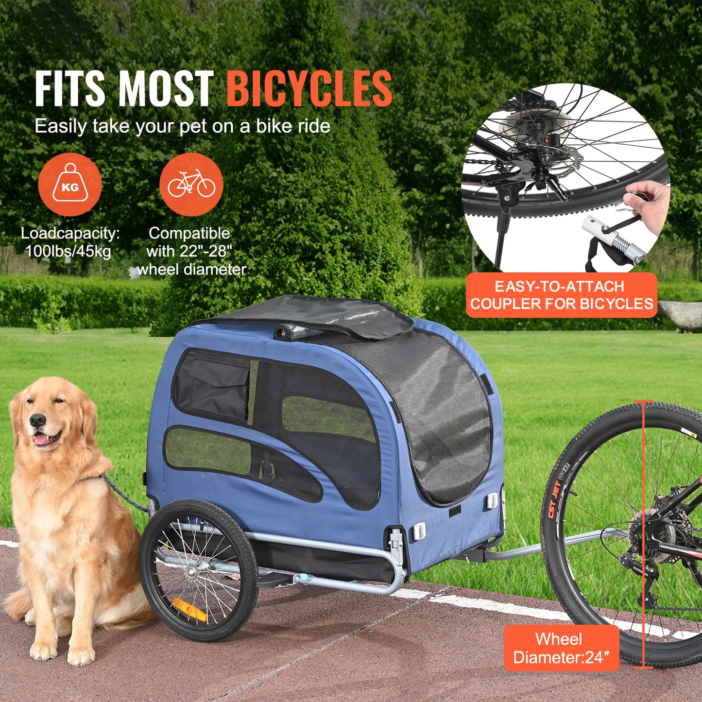 Pet Cart Bicycle Dog Trailer