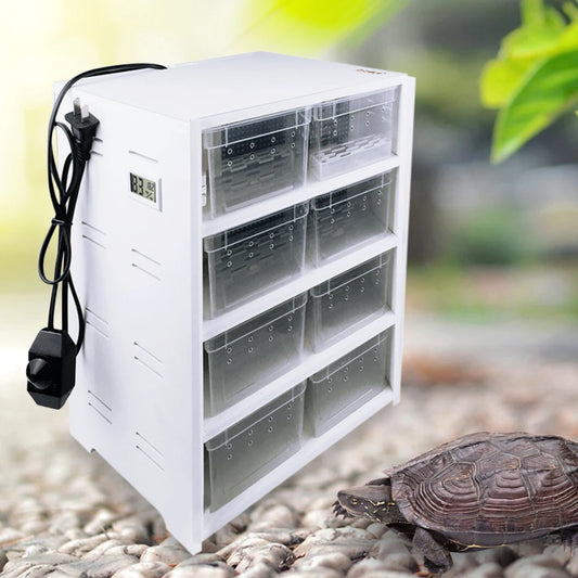 LOYALHEARTDY 8 Grid Reptile Enclosure Cage Breeding Box+Heating Pad