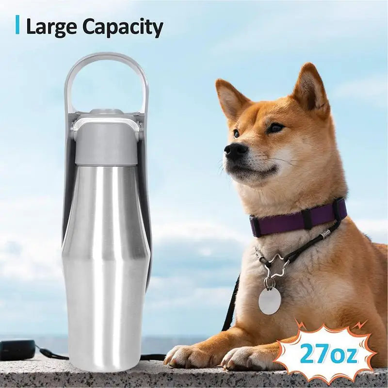 Stainless Steel  2 In 1 Dog Water Bowl For Travel Outings