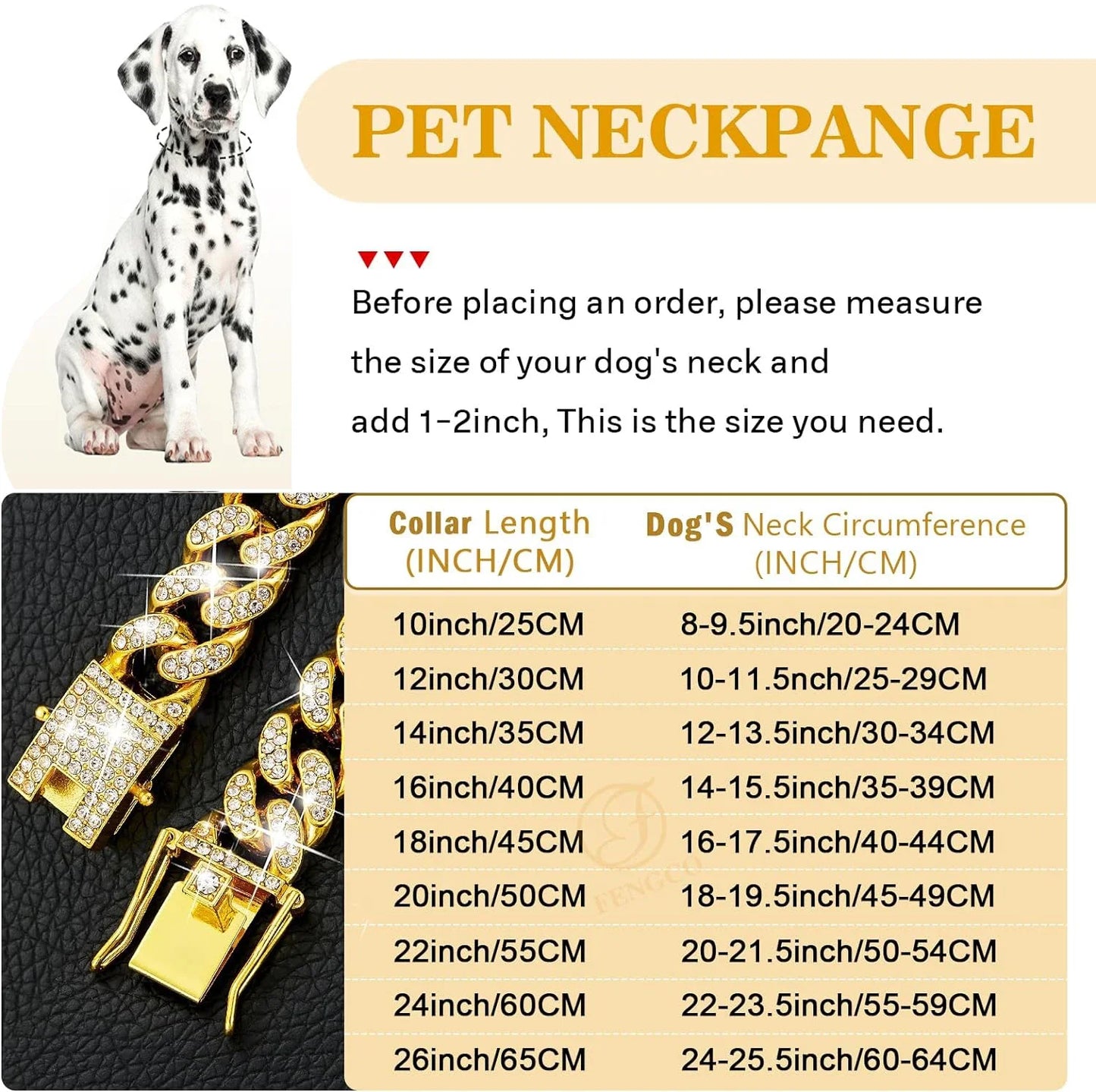 Luxury Gold Pet Metal Chain Collar For Small Medium Large Dogs Cats