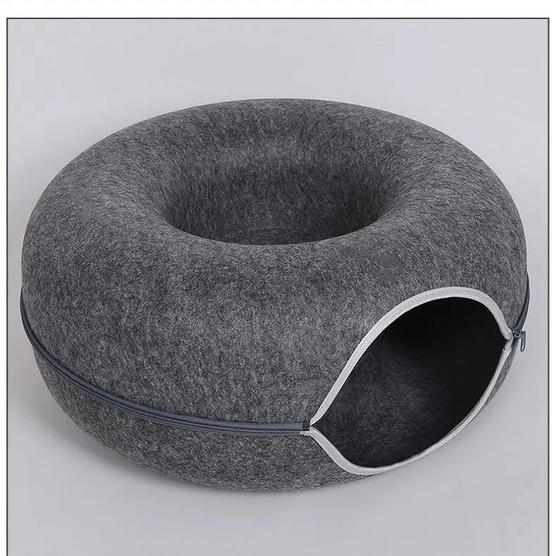 Donut Cat Bed Interactive Tunnel Toy