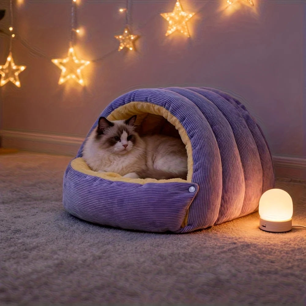 Winter Warm Cat Bed Warm Pet House Pet Sleeping Nest Thickening Warmth Soft Kittens Sleeping Bed Cat Cave