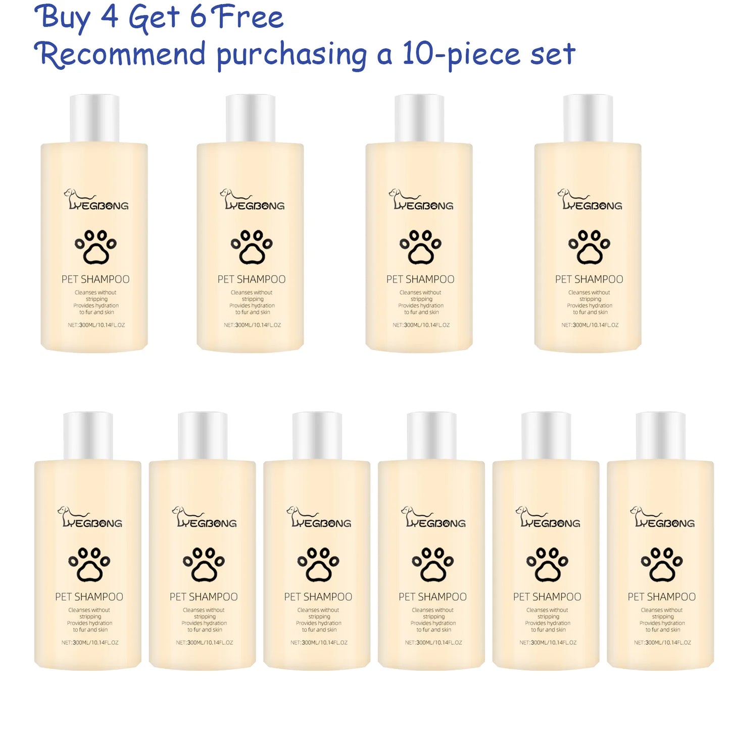 YEGBONG Dog Wash Shampoo: Flea & Mite Killer, Dirt Removal - Anti-Itch, Deodorizing & Moisturizing Formula for Softening Coat