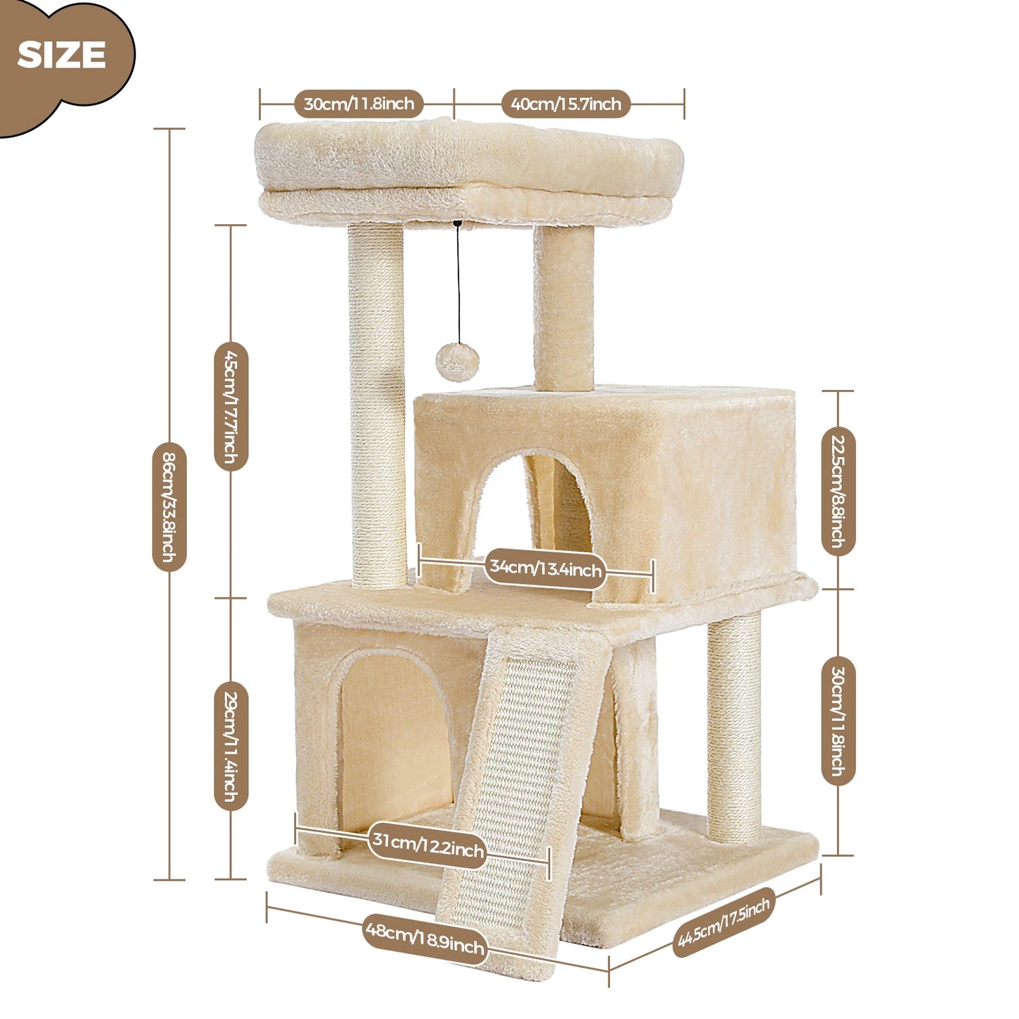 Large Cat Tree, Multi-Level Cat Tower