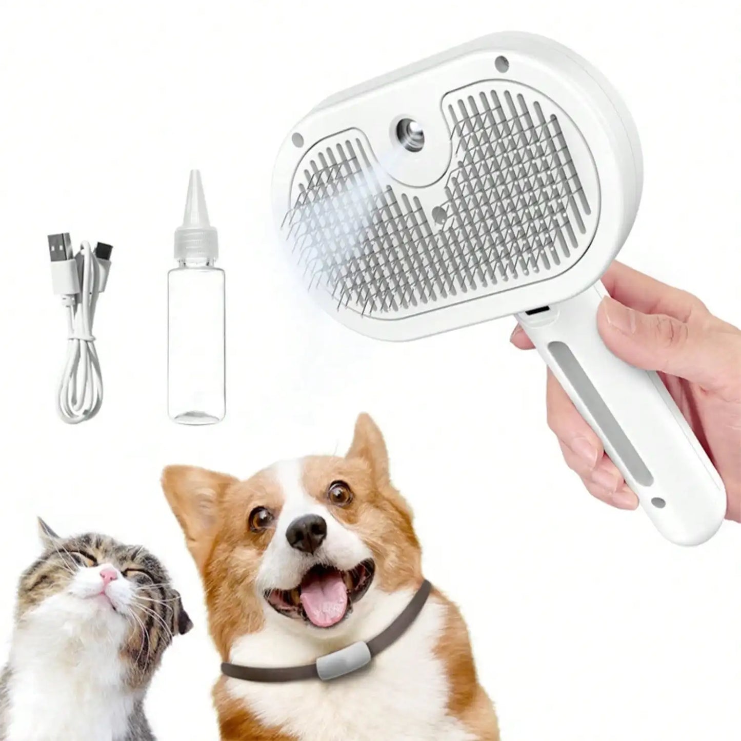 Cat Dog Steam Brush,  Pet Spray Hair Removal Comb