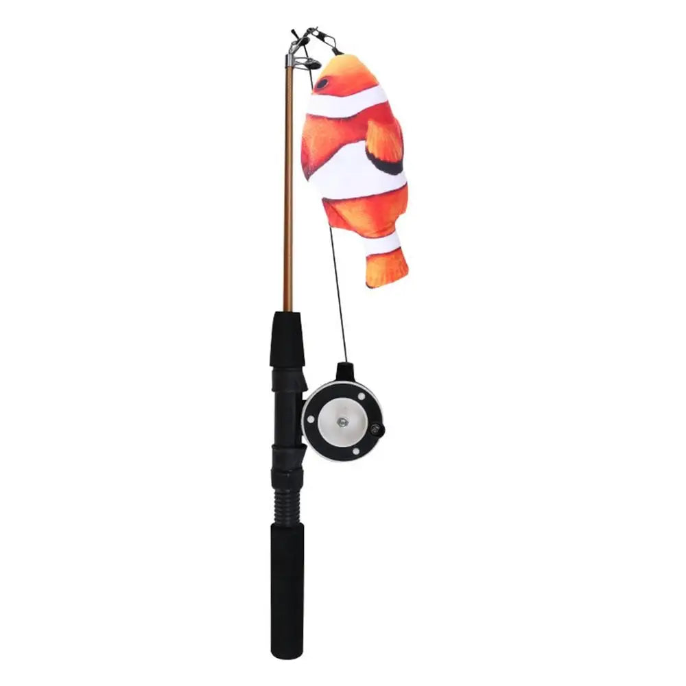 Retractable Cat Wand Toy Cat Teaser Fish