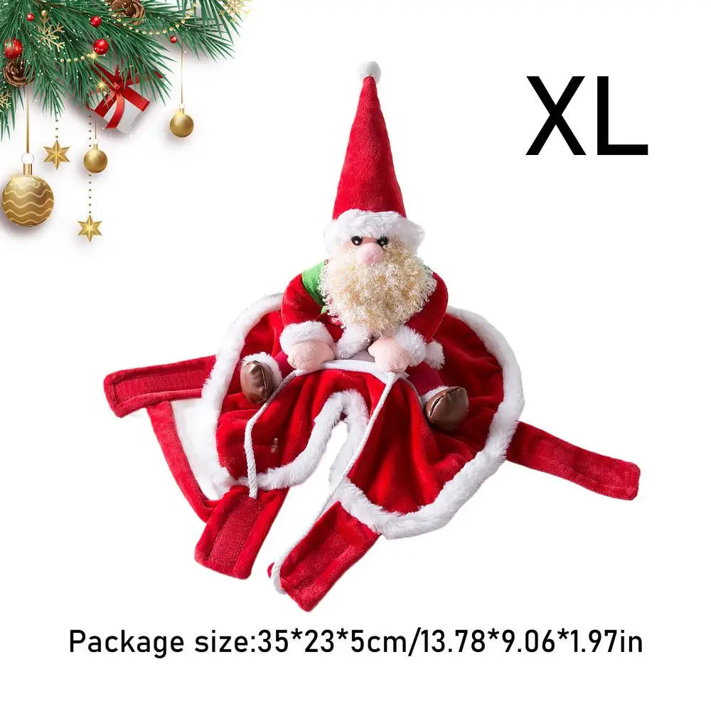 Christmas Pet Clothes Riding Pet Santa Claus