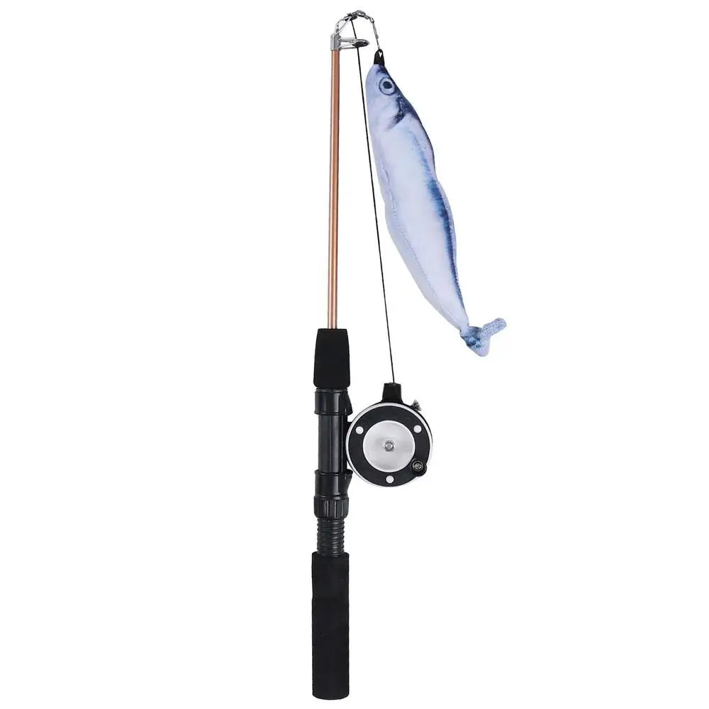 Retractable Cat Wand Toy Cat Teaser Fish