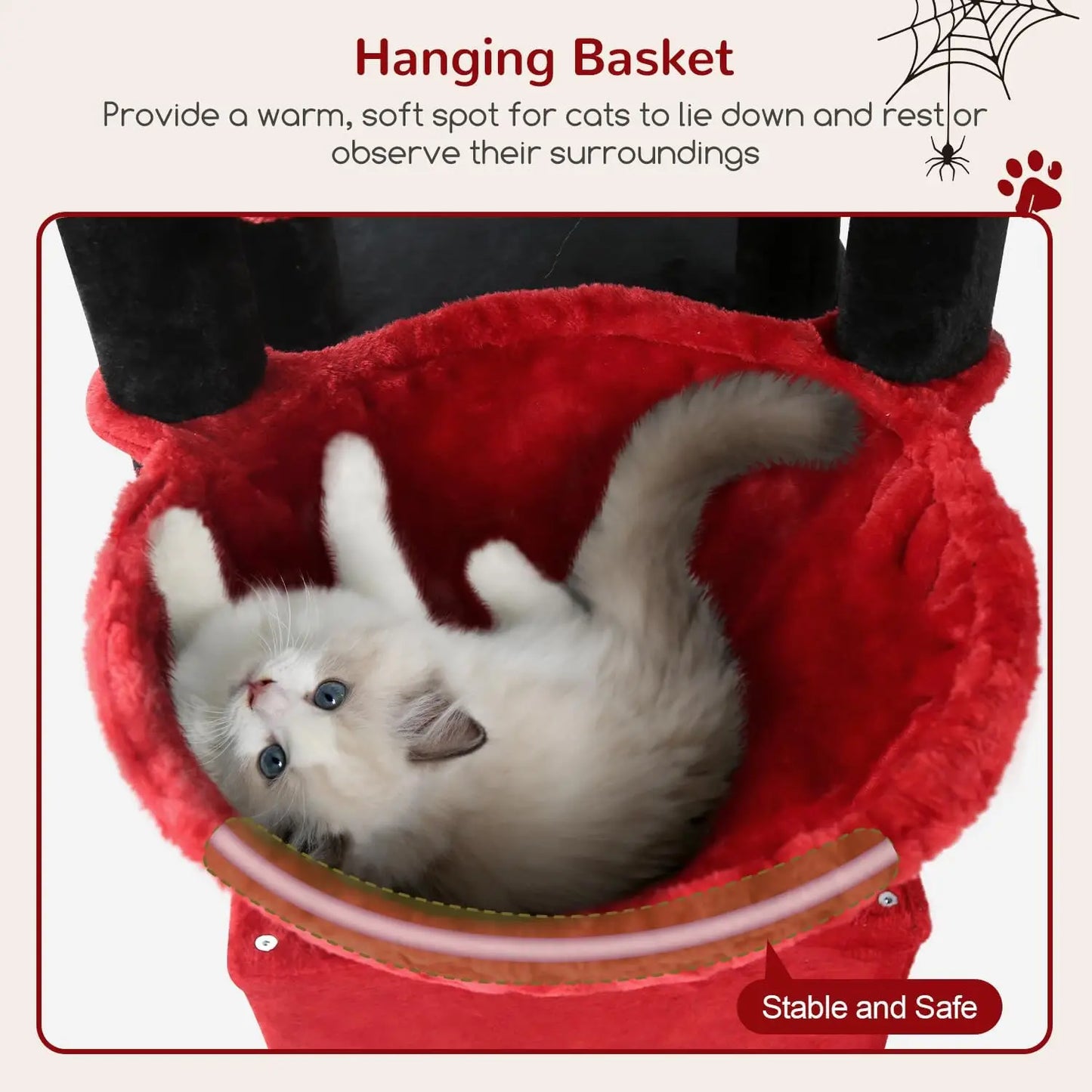 Gothic Cat Tree for Large Indoor Cats, 61-inch Tower with Scratching Posts, Top Perch & Condos