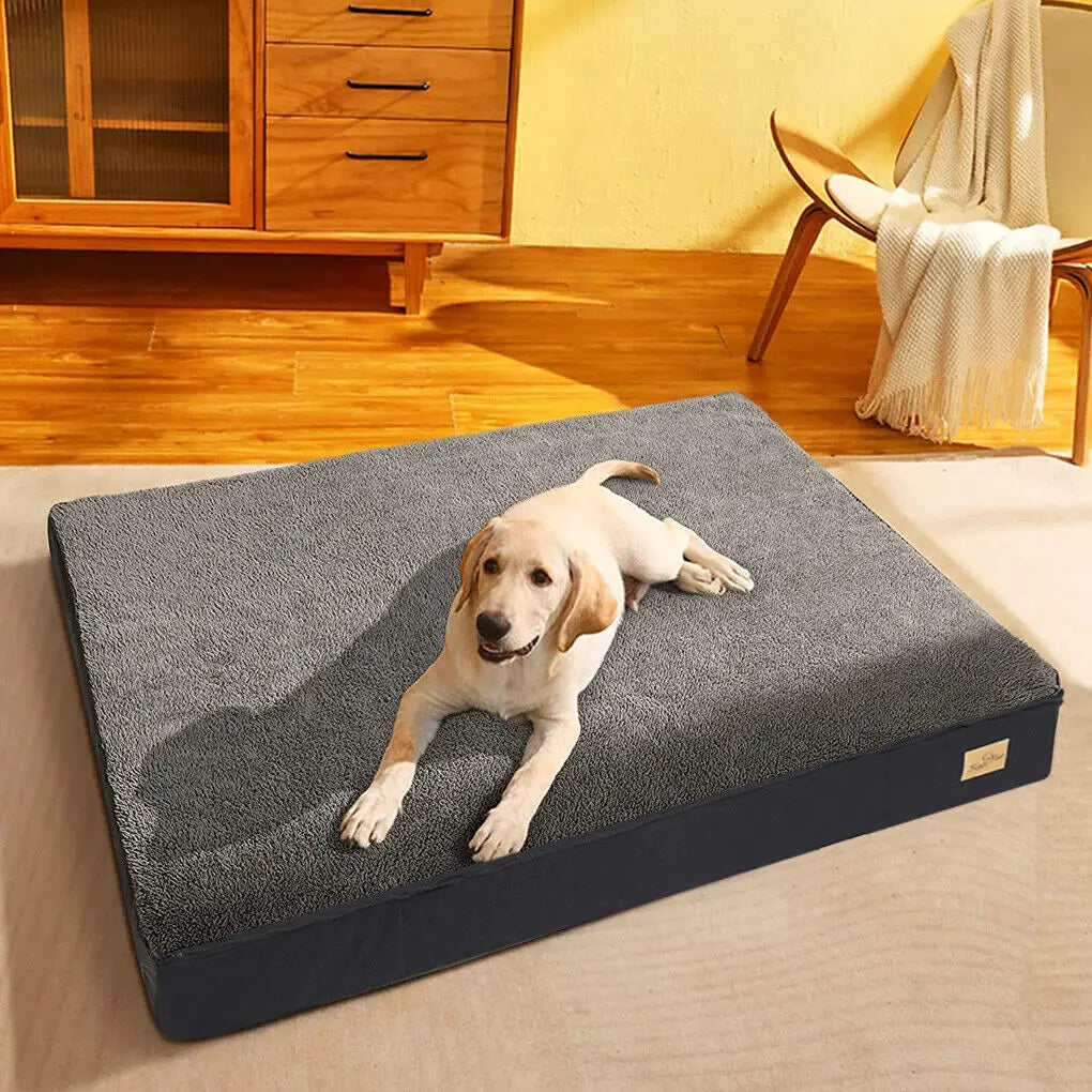 Dog Bed  Pet Orthopedic Bed Memory Foam Base Crate Mattess Cushion with Washable Cover Waterproof