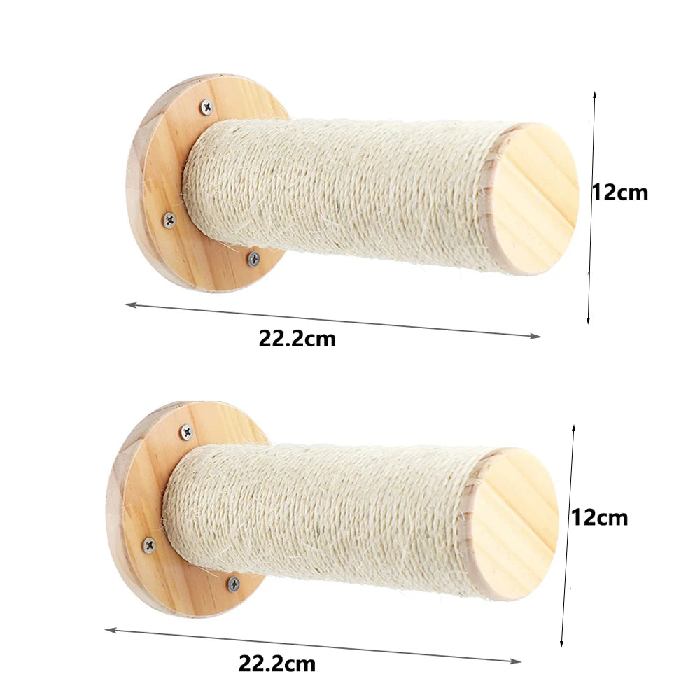 Wall-mounted Cat Climbing Frame 50cm Cat Climbing Ladder  Hammock  Activity Sisal Cat Grab Post