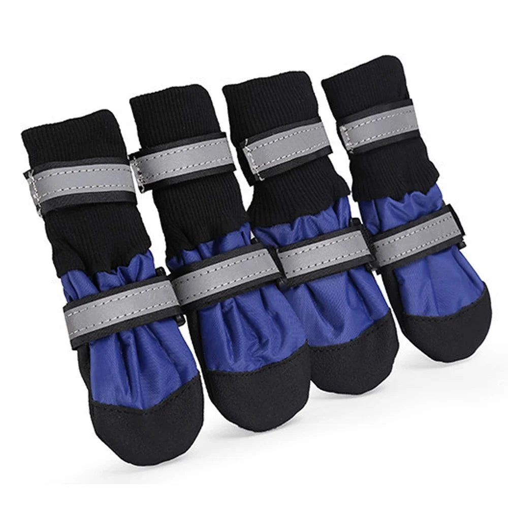 4pcs Winter Pet Dog Shoes Outdoor Waterproof Anti-Slip Pet Boots