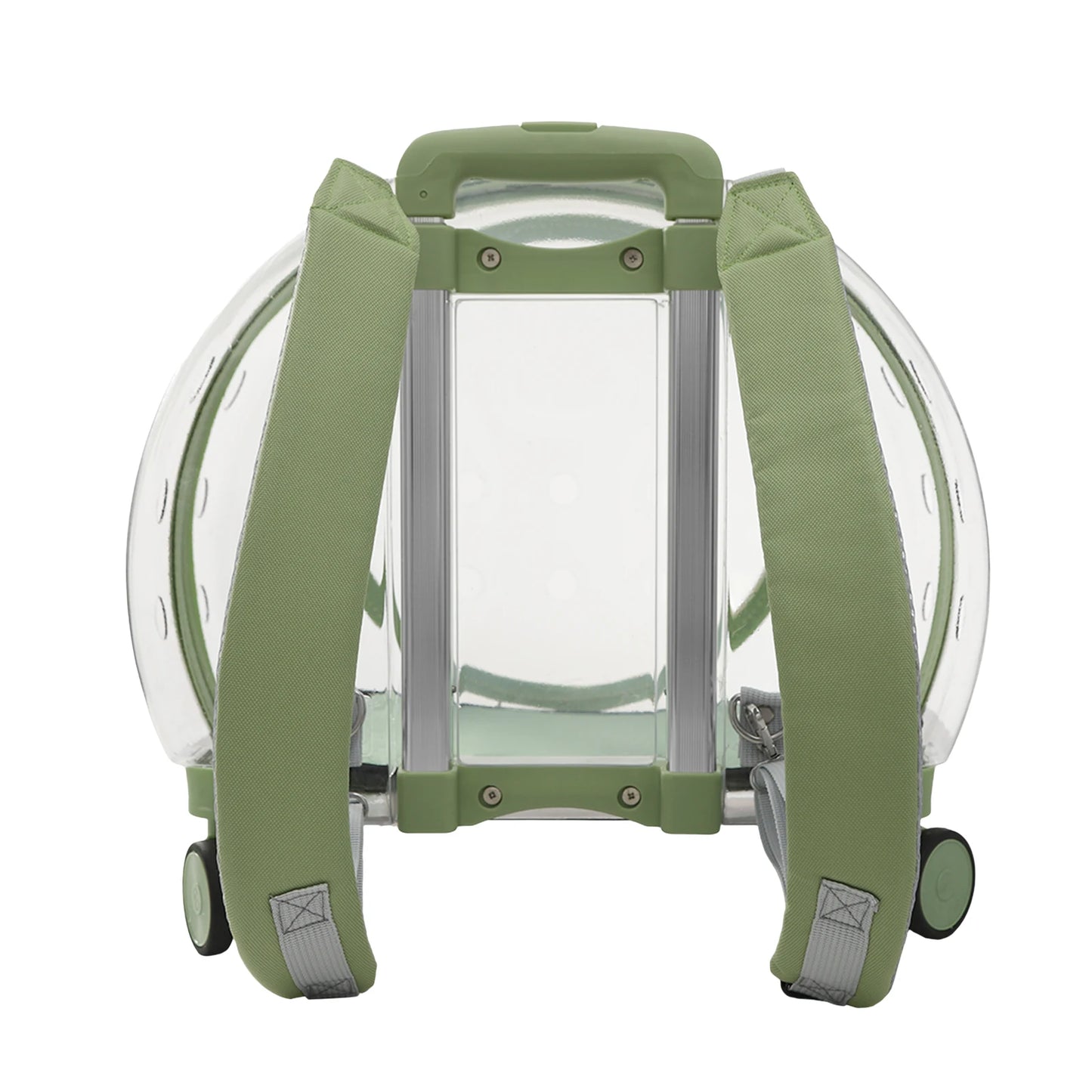 Rolling Cat Carrier with Wheels Telescopic Handle PC Pet Travel Bag Clear Bubble Cat Trolley Backpack for Vet Trip Outdoor