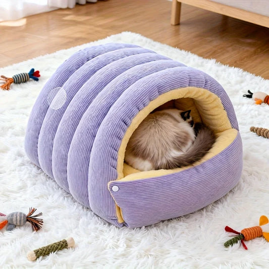 Winter Warm Cat Bed Warm Pet House Pet Sleeping Nest Thickening Warmth Soft Kittens Sleeping Bed Cat Cave
