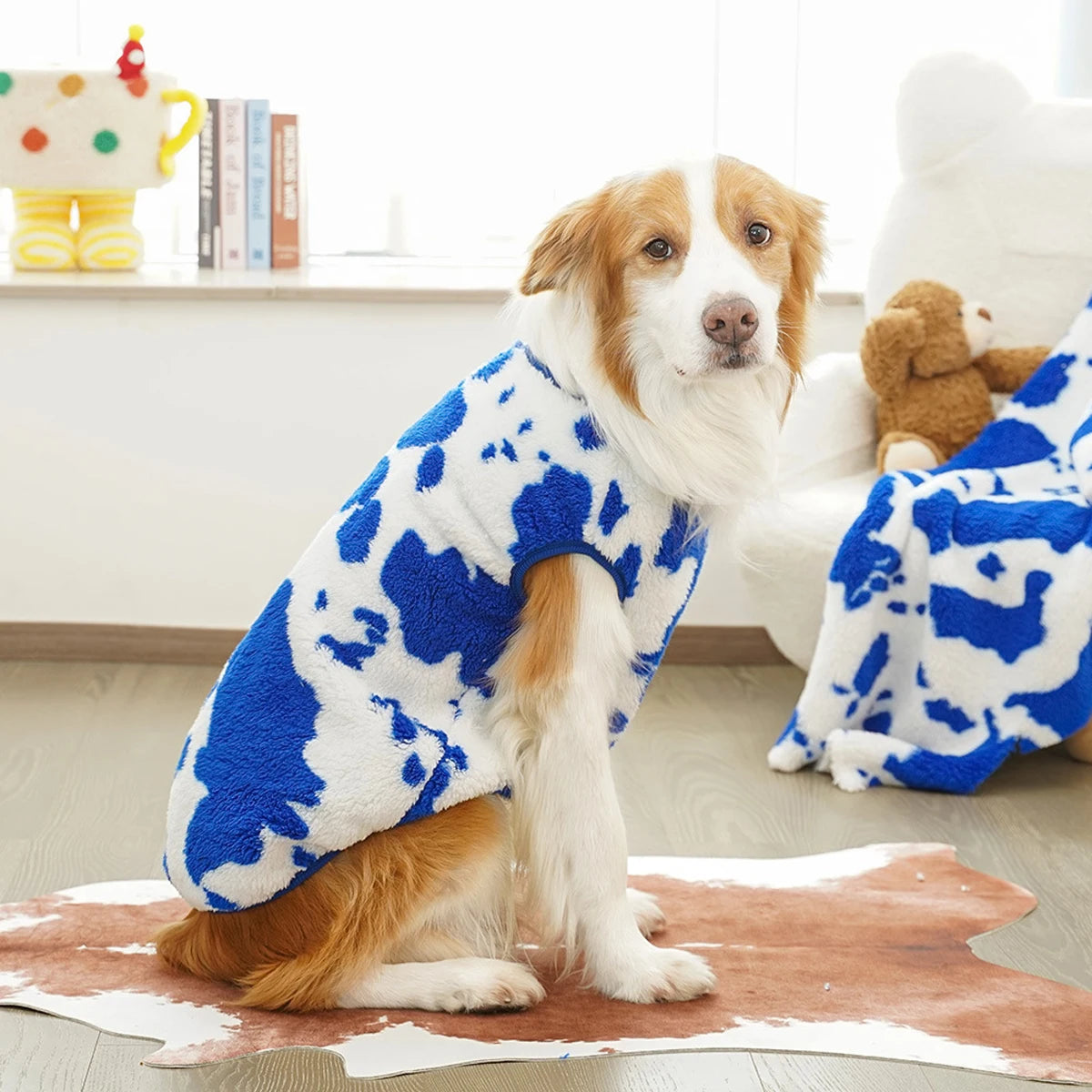 Cute Puppy Jacket Soft Fleece Warm For Medium and Large Dogs