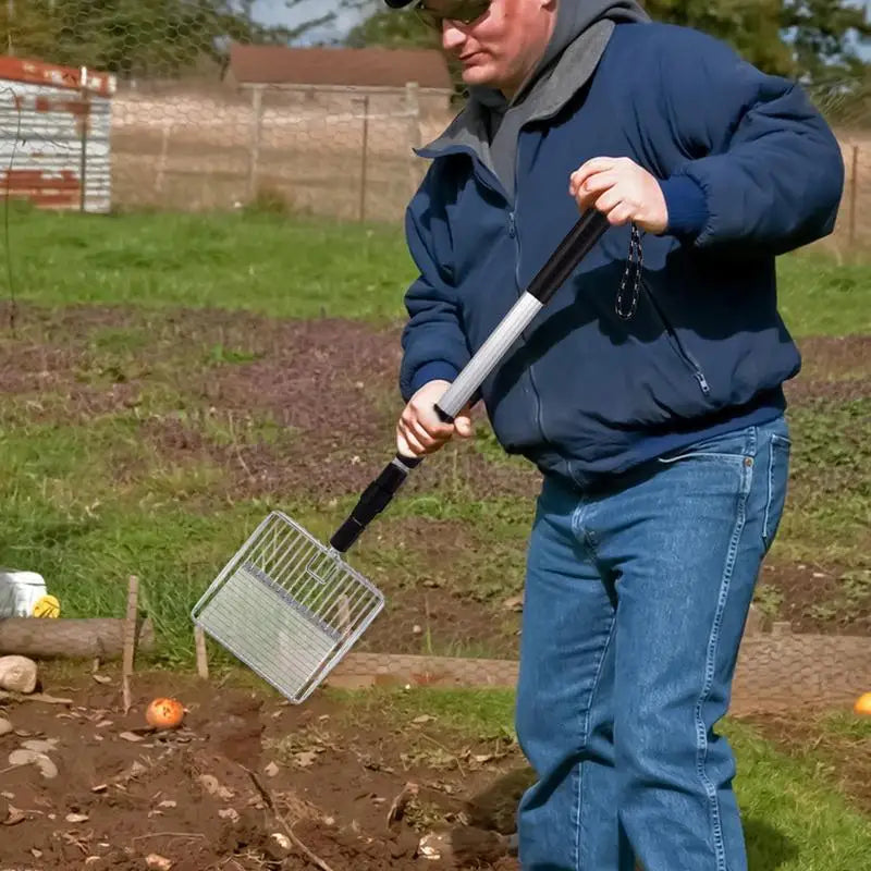 Chicken Coop Rake Stretchable Litter Sifter Poop Shovel For Separating Poop And Debris From Sand