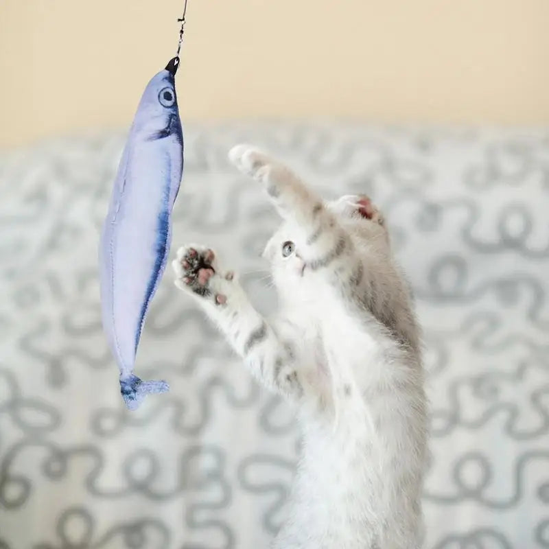 Retractable Cat Wand Toy Cat Teaser Fish
