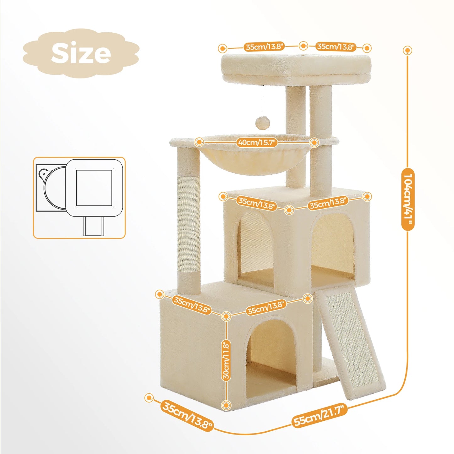 Large Cat Tree, Multi-Level Cat Tower
