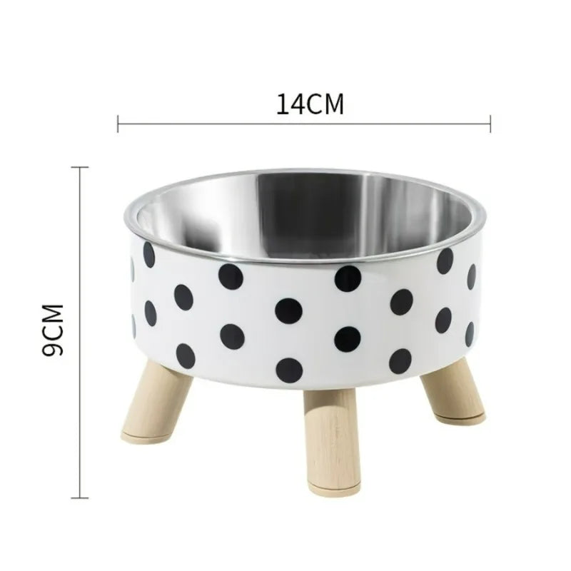 1pcsElevated stainless steel cat bowl with neck protection design - anti slip,