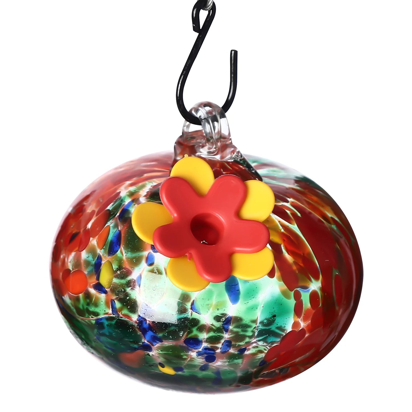 Glass Wind Chime Hummingbird Feeder