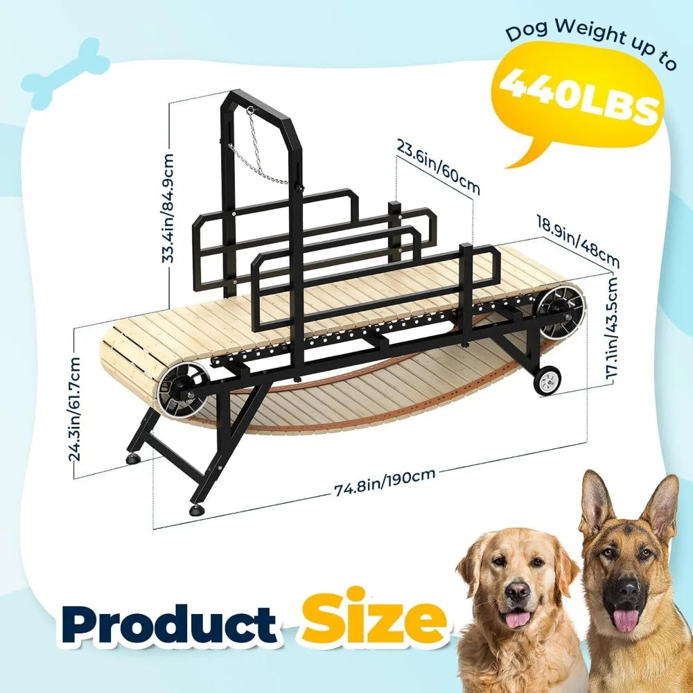 Large Dog Treadmill for Dogs, 4 Level Adjustable Ramp