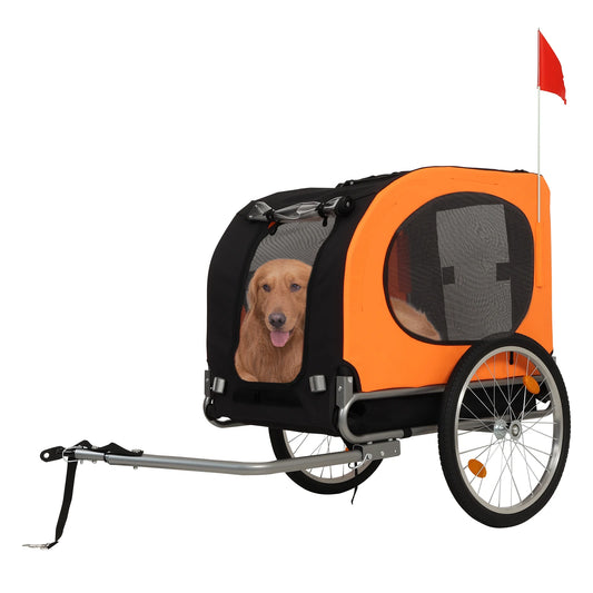 88lbs Collapsible Dog Bike Trailer Heavy Duty Pet Carrier Cart Quick Release Waterproof Stroller Wagon, Compatible Coupler