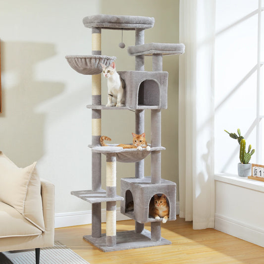Multi-Level Cat Tower with Super Large Hammock