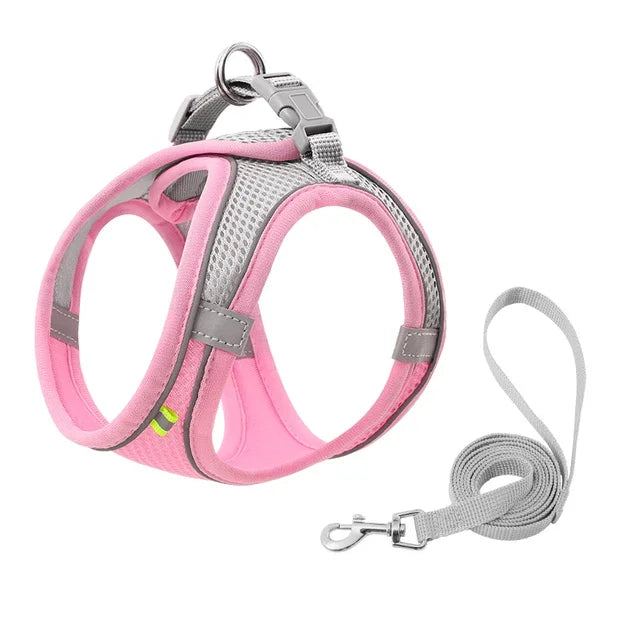 Adjustable Cat Harness Leash Escape Proof Kitten Dog Harness