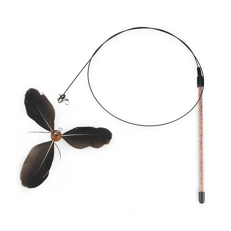 Feather Cat Toy Pet Toy Funny Cat Stick Rotating