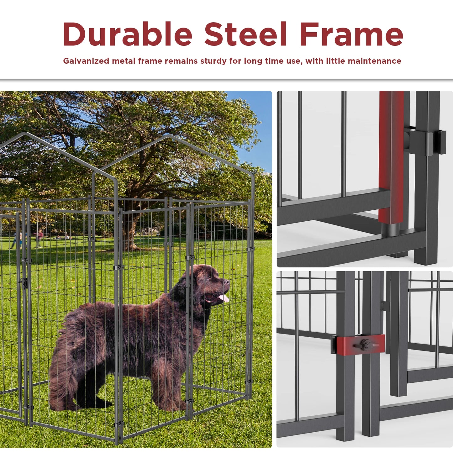 Oversized Large Dog Kennel Outdoor with Anti-UV Waterproof Cover